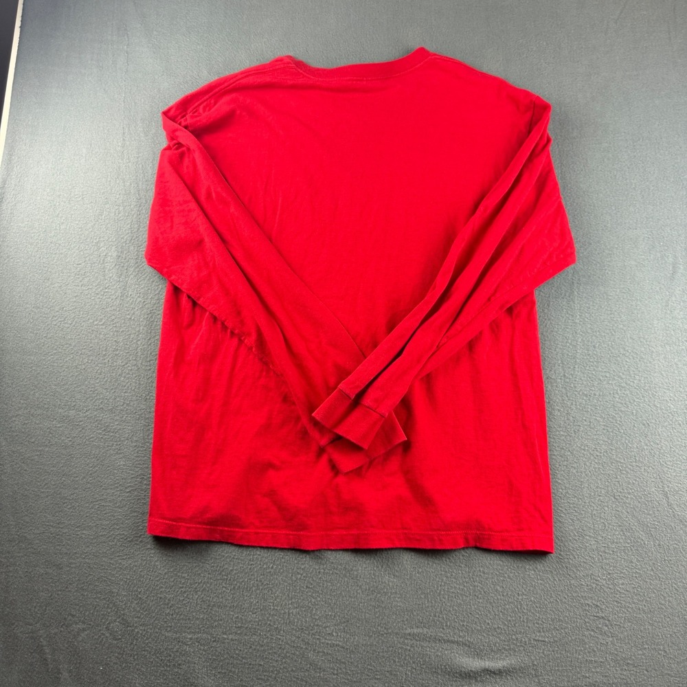 Vintage USA Nike Shirt Mens L Red Long Sleeve Futura Logo Graphic Tee Y2K Skater